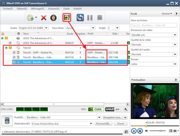 Xilisoft DVD en 3GP Convertisseur
