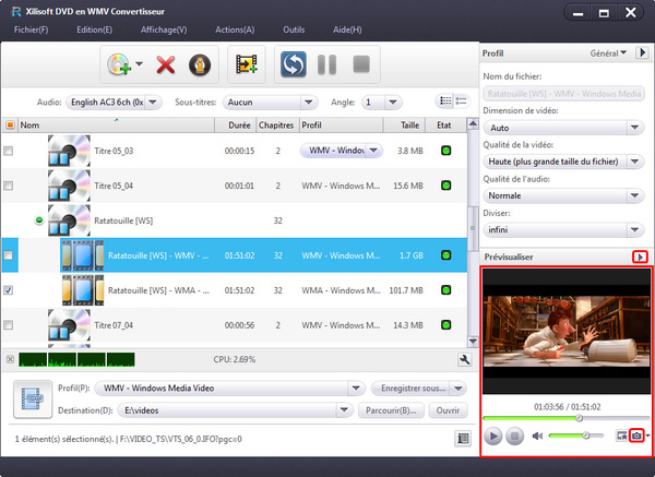 Xilisoft DVD en WMV Convertisseur